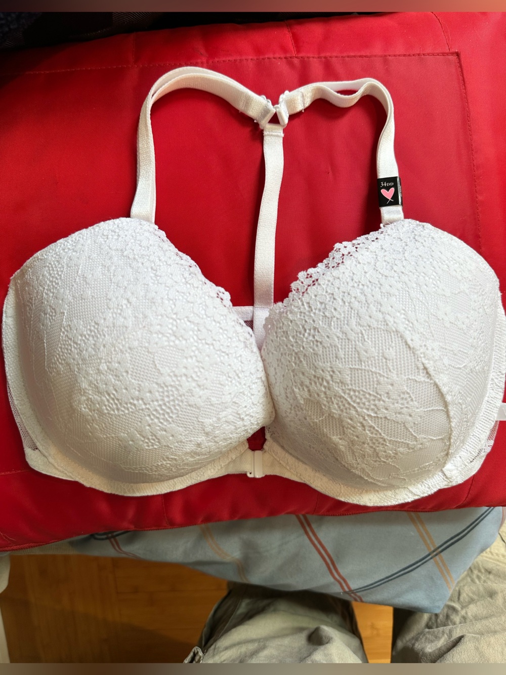 Victoria Secret White Lace T-Back Bra